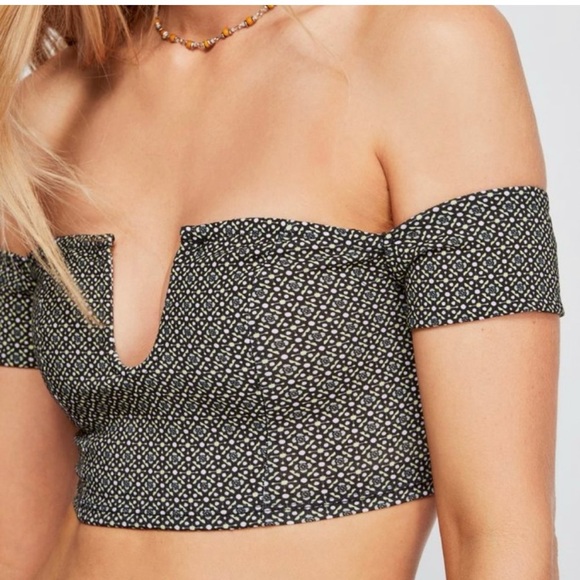 NWT Free People Lucky Now Off Shoulder Crop Top Bralette Brami - Picture 4 of 11